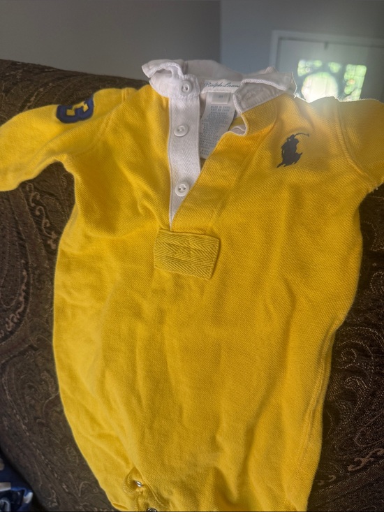 Ralph Lauren Other - Ralph Lauren Bright Yellow Polo-Style Baby One-Piece